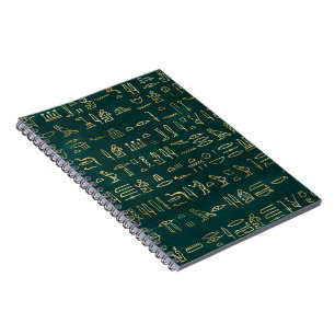 Goldene ägyptische Hieroglyphen Typografie Ägypten Notizblock