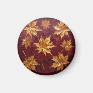 Goldene Ahornblätter Herbstmalerei Magnet