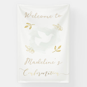 goldene Akzente Konfirmation Willkommen Banner