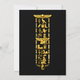 Goldene altägyptische Symbole – Luxuriöse Hierog Einladung