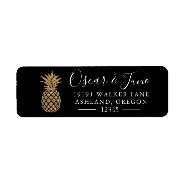 Goldene Ananas Einfache Sommer-Tropenadresse (Vorne)