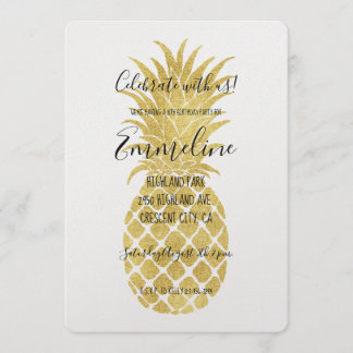 Goldene Ananas Geburtstag Einladung