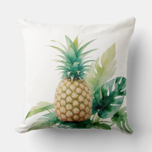 Goldene Ananas mit Monstera Kissen