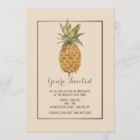 Goldene Ananas-offenes Haus-Einladung