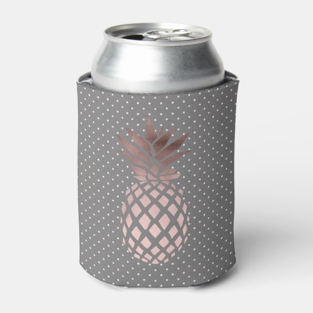 Goldene Ananas-Polka-Punkte der Rose Dosenkühler (Kanne Vorderseite)