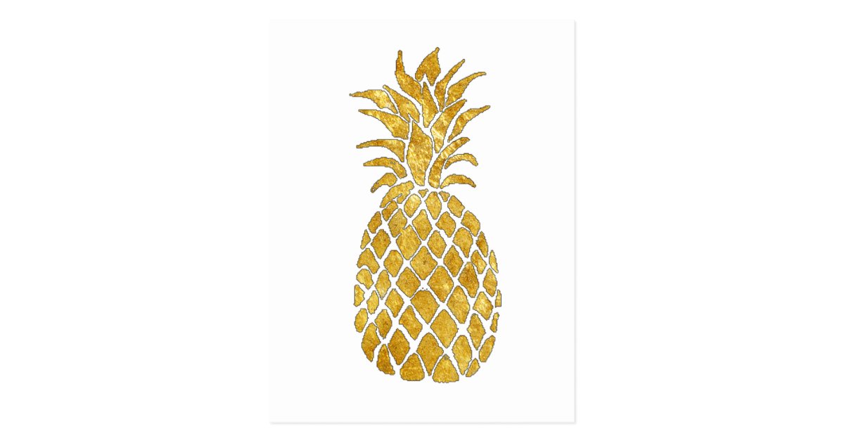 Goldene Ananas Postkarte Zazzle.ch