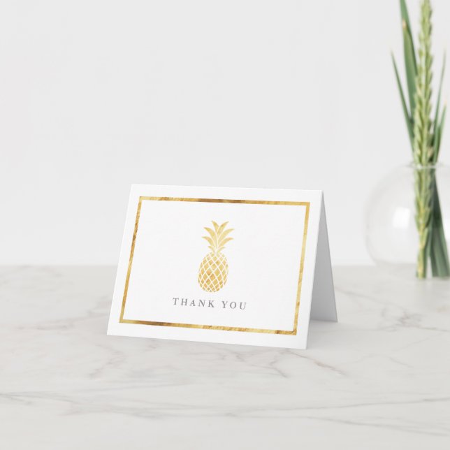 Goldene Ananas vielen Dank Dankeskarte (Vorderseite)