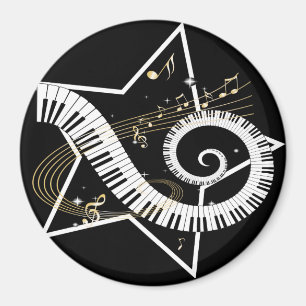 Goldene Anmerkungen des musikalischen Sternes Magnet