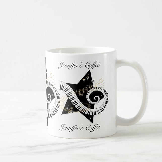 Goldene Anmerkungen des personalisierten Tasse (Rechts)