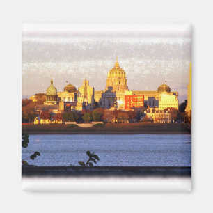 Goldene Ansicht von Harrisburg, PA-Magnet Magnet