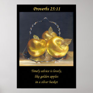 Goldene Äpfel. Christliches Poster A3