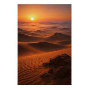 Goldene Arabische Wüsten-Dämmerung – Kino-Landscha Poster