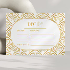 Goldene Art Deco Brautparty Rezept Karte