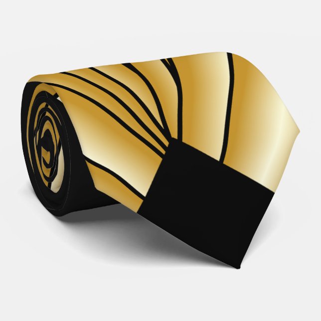 Goldene Art Deco Gestaltung Krawatte (Gerollt)