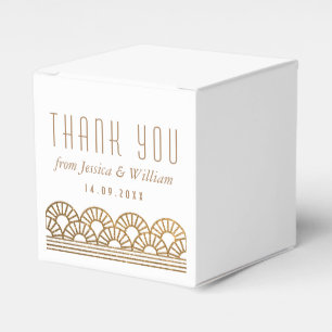 Goldene Art Deco Hochzeitsempfang Gastgeschenkbox Geschenkschachtel