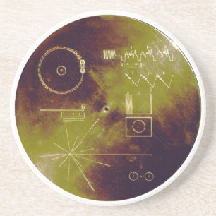 Goldene Aufzeichnungs-Töne des Voyager-1 und 2 vo Getränkeuntersetzer
