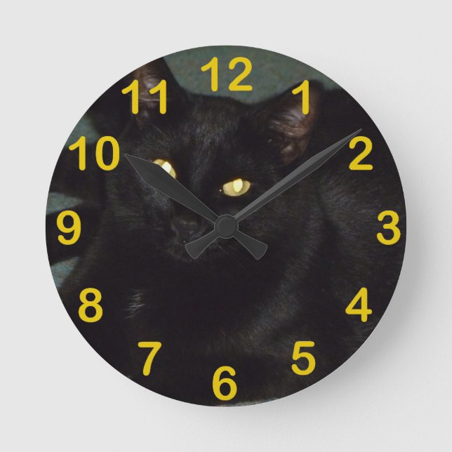 Goldene Augen Runde Wanduhr (Vorderseite)