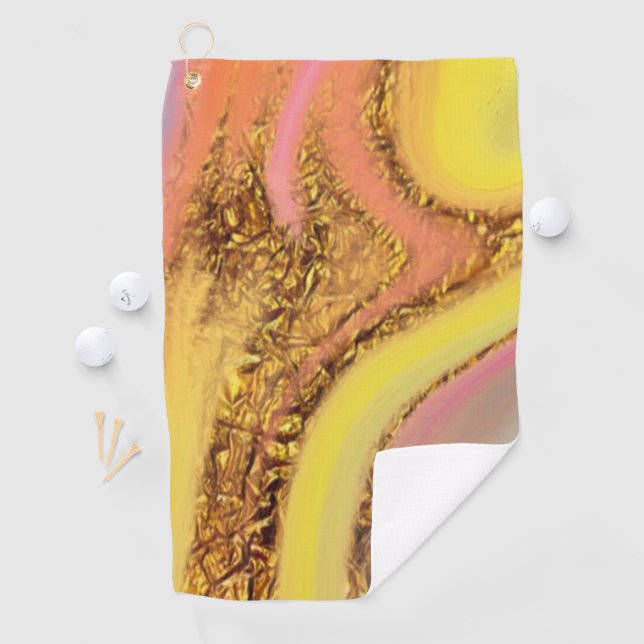 Goldene Aurora Golfhandtuch (Insitu)