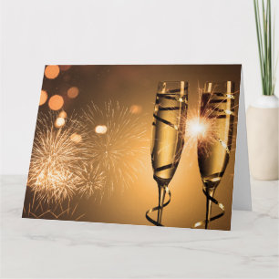 Goldene Band Champagnergläser Karte