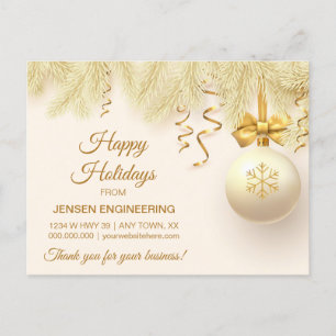 Goldene Band Corporate Weihnachts-Dankeskarten Postkarte