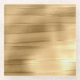 goldene Bandstruktur metallisch stilvoll Glasuntersetzer