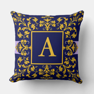 Goldene Barock-Buchstabe A Klassischer Monogramm-S Kissen