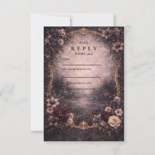 Goldene Barock-Hochzeit mit Stimmung RSVP Karte