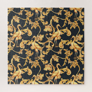 Goldene Barockkrane: Rokoko-Ornament.
