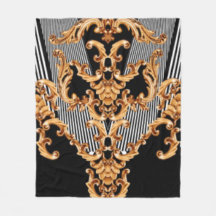 Goldene Barockschmuck Fleecedecke