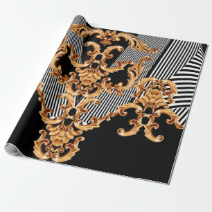 Goldene Barockschmuck Geschenkpapier