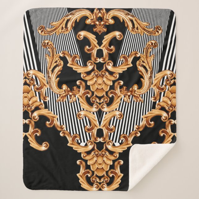 Goldene Barockschmuck Sherpadecke (Vorderseite)