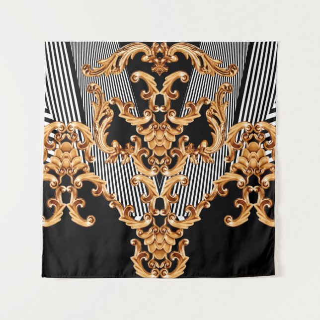 Goldene Barockschmuck Wandteppich (Vorderseite)
