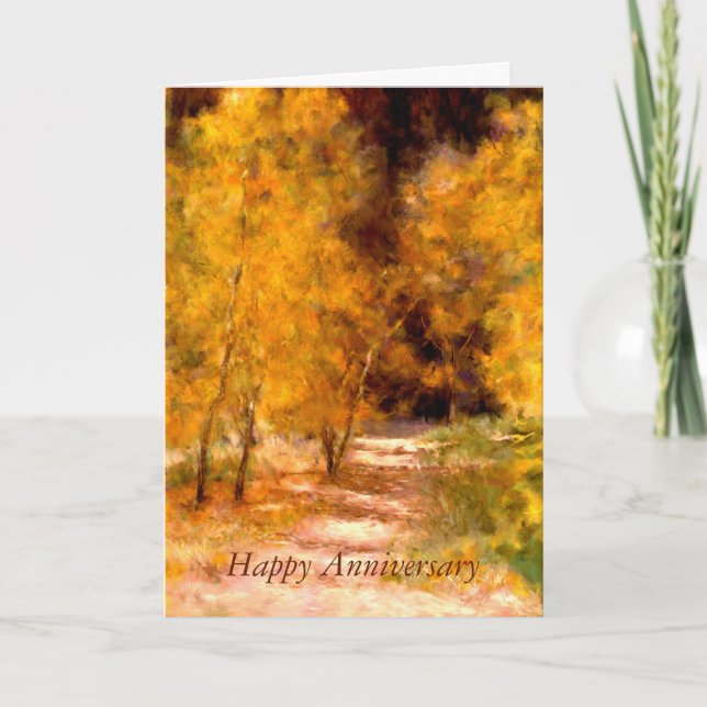 Goldene Bäume Jubiläumsgrusskarte Oktober Karte (Vorderseite)