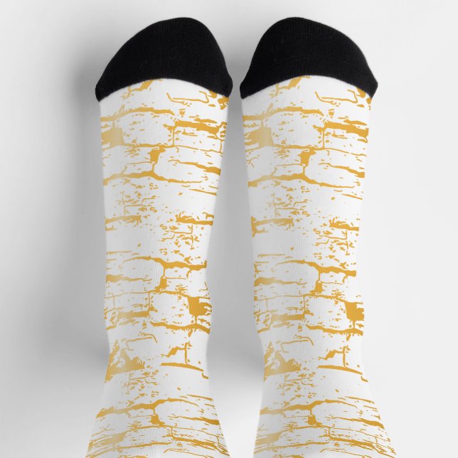 Goldene Baumrindenrisse Socken (Oben)