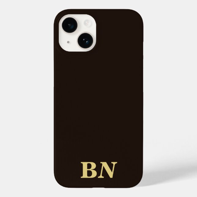 Goldene benutzerdefinierte Initialen minimalistisc Case-Mate iPhone 14 Hülle (Rückseite)