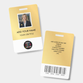 Goldene benutzerdefinierte Mitarbeiter-Foto-ID-Kar Ausweis