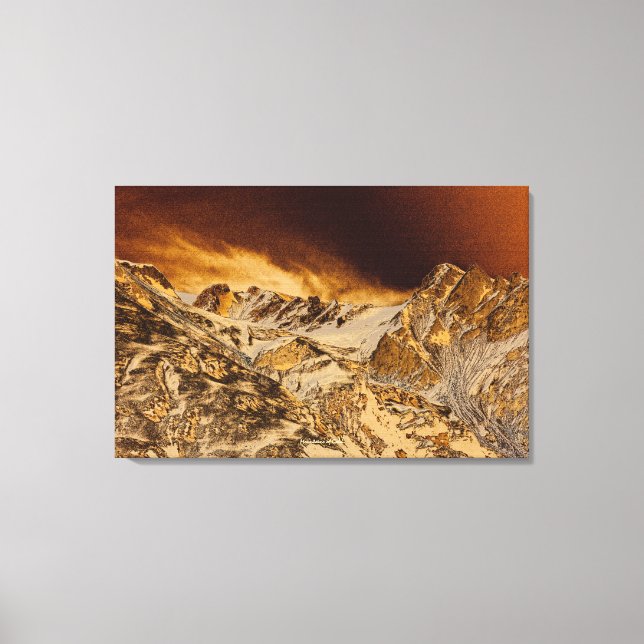 Goldene Berge Motivierend Naturlandschaft Leinwanddruck (Vorderseite)