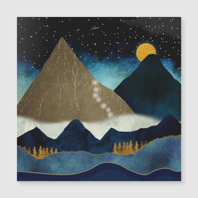 Goldene Bergketten Magnetkarte (Vorderseite)