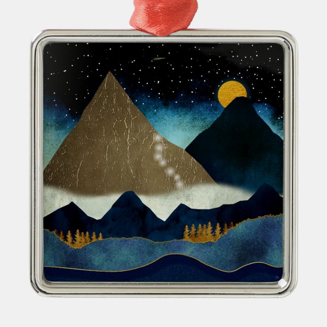 Goldene Bergketten Ornament Aus Metall (Vorne)