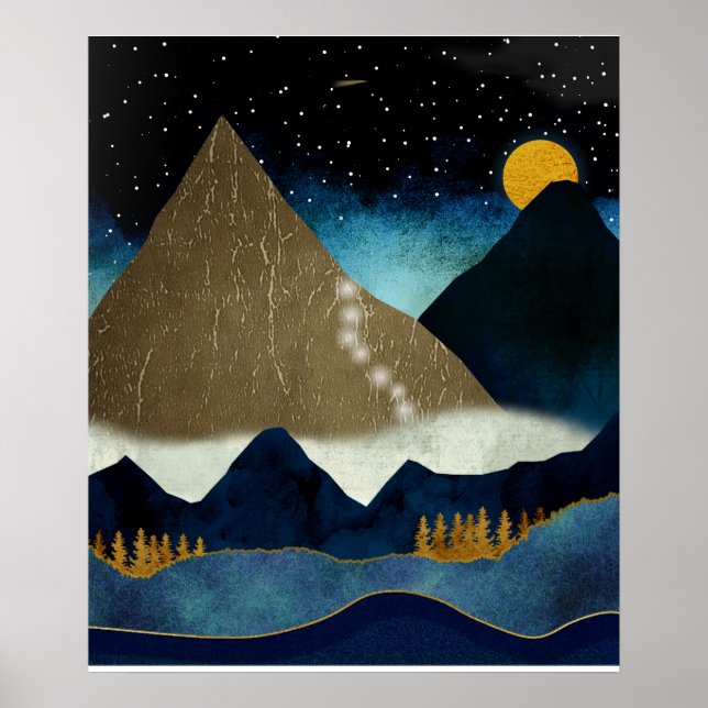 Goldene Bergketten Poster (Vorne)