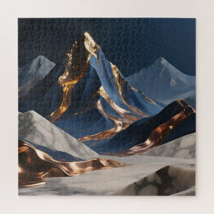 Goldene Berglandschaft aus Marmor