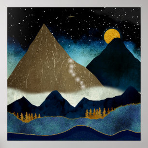 Goldene Bergsteiger Poster