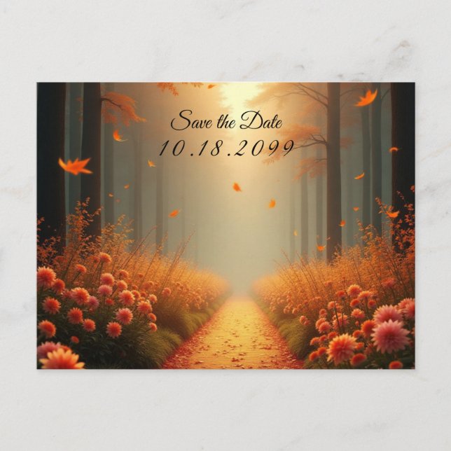 Goldene Bernstein Herbst Spazio -1 Feiertagspostkarte (Vorderseite)