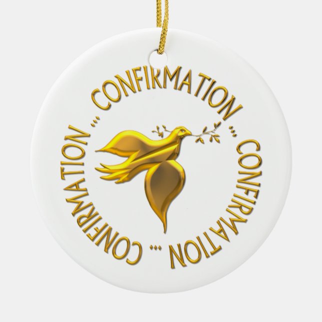 Goldene Bestätigung und Heiliger Geist Keramik Ornament (Vorne)
