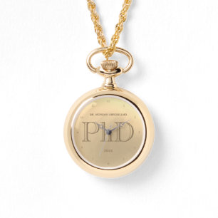 Goldene Bezeichnung PhD Abschluss Watch Armbanduhr