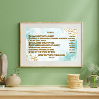 Goldene biblische Bejahungen Akrostisch w_Scriptur Poster