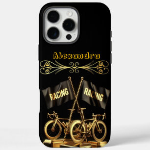 Goldene Bikefahnen in kühlem Display iPhone 16 Pro Max Hülle