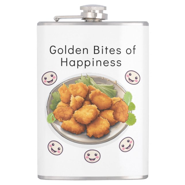 Goldene Bissen des Glücks Flachmann (Vorderseite)