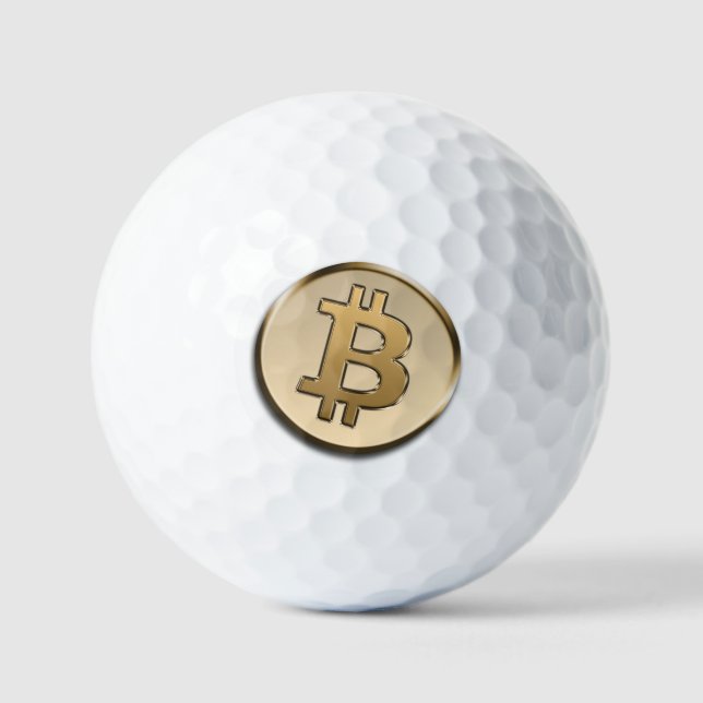 Goldene Bitcoin-Golfbälle Golfball (Vorderseite)