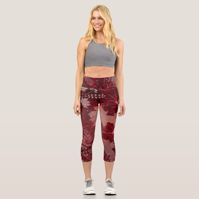 Goldene Blätter 1 Capri Leggings (Vorderseite)